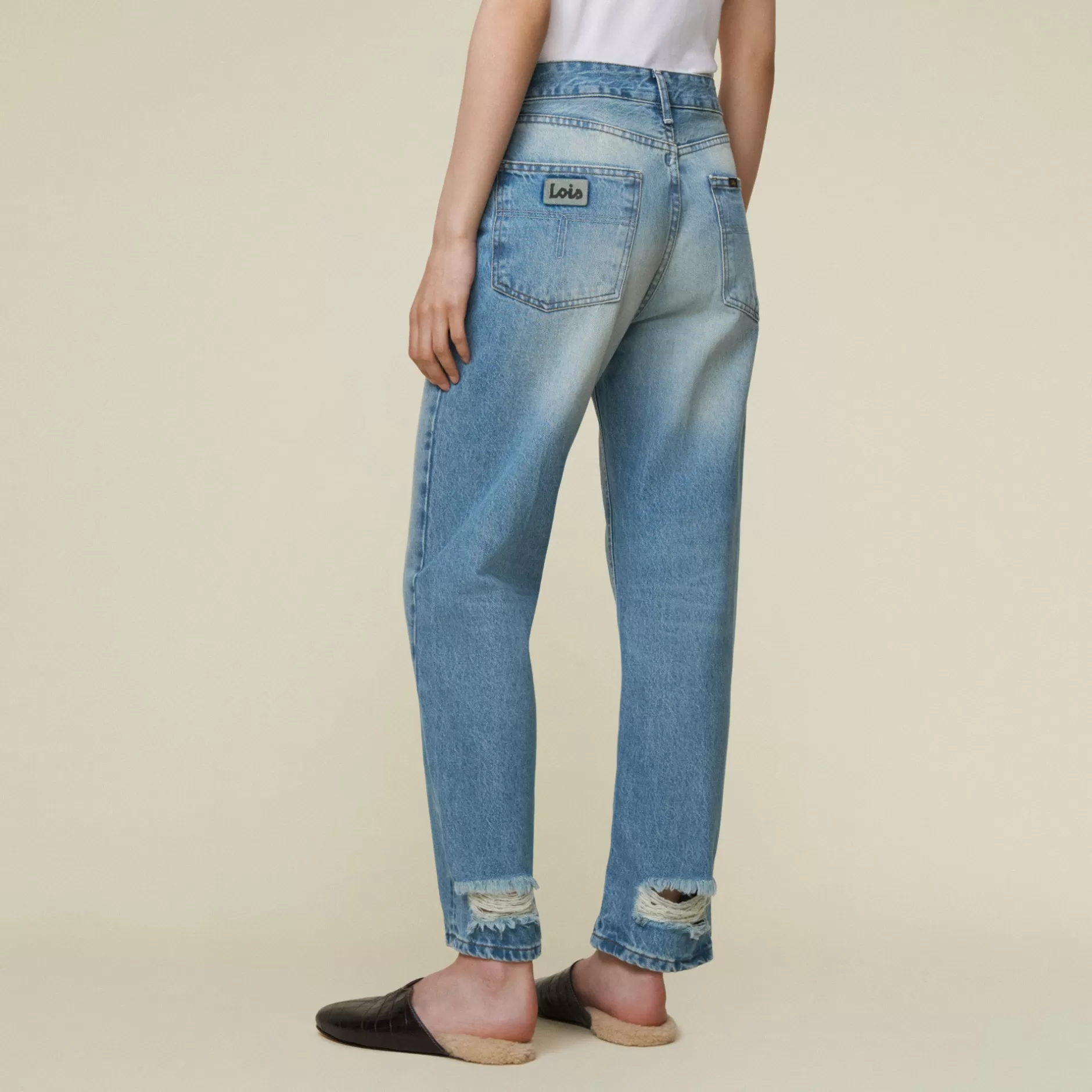 New Lois Jeans Dana Jackson Brown - Mid Rise Straight Fit Medium Blue